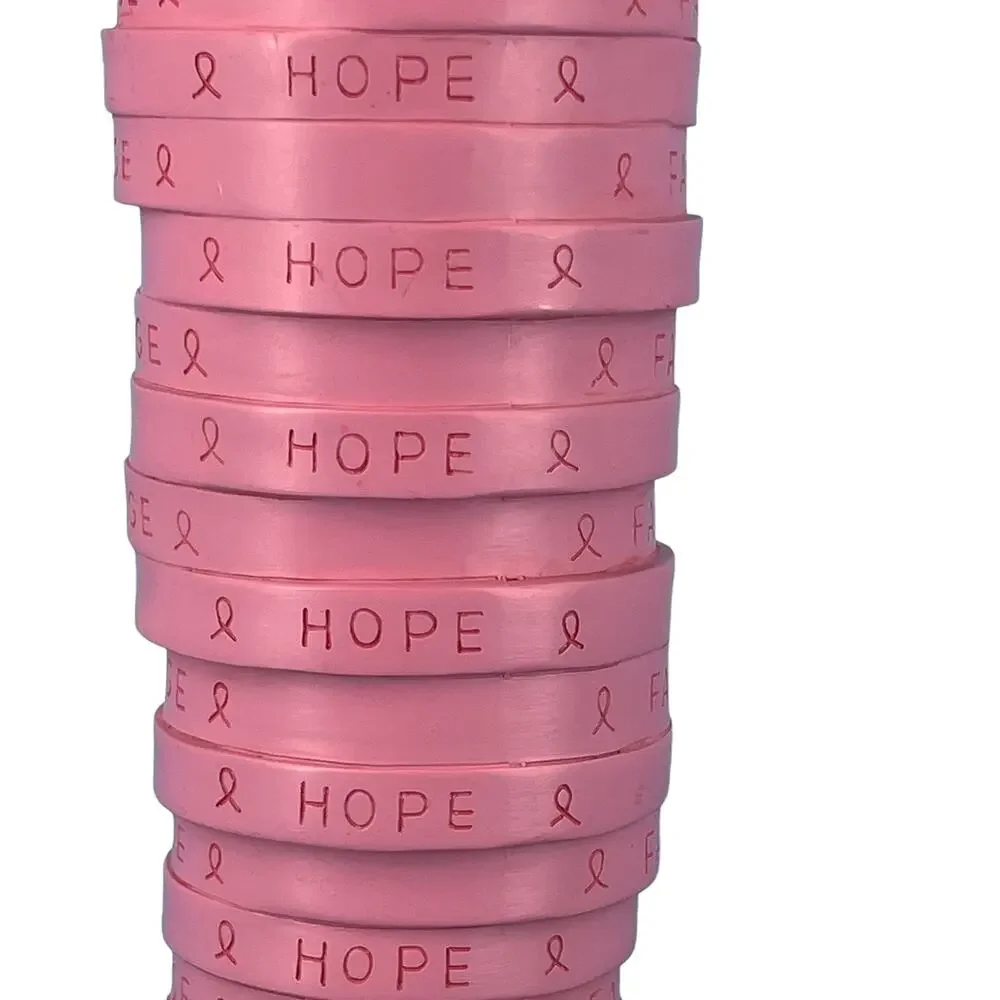Breast Cancer Awareness Vase Iconic Pink Ribbon Faith Hope Strength Courage